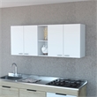 Pemberly Row Wall Cabinet with 4 Doors Engineered Wood in White