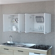 Pemberly Row Wall Cabinet with 4 Doors Engineered Wood in White