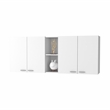 Pemberly Row Wall Cabinet with 4 Doors Engineered Wood in White