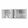 Pemberly Row Wall Cabinet with 4 Doors Engineered Wood in White