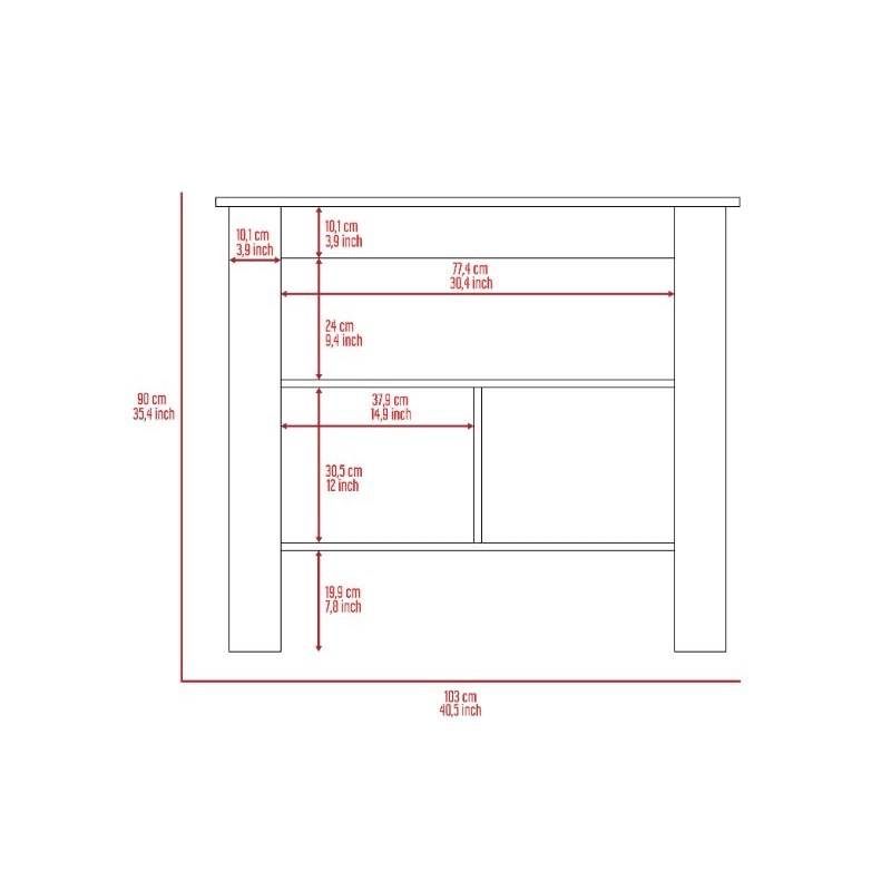 Pemberly Row 3 Shelf Modern Engineered Wood Kitchen Island in White