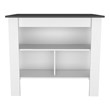 Pemberly Row 3 Shelf Modern Engineered Wood Kitchen Island in White