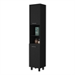 Pemberly Row 78.7 Inch 2 Door Pantry Cabinet Engineered Wood in Black