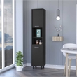 Pemberly Row 78.7 Inch 2 Door Pantry Cabinet Engineered Wood in Black