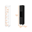 Pemberly Row 78.7 Inch 2 Door Pantry Cabinet Engineered Wood in Black