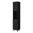 Pemberly Row 78.7 Inch 2 Door Pantry Cabinet Engineered Wood in Black