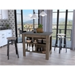 Pemberly Row Kitchen Island with 3 Shelves Engineered Wood in Brown