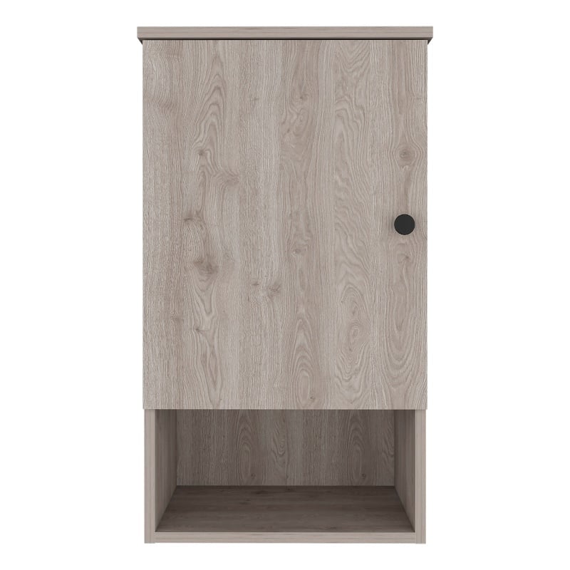 Pemberly Row 16 Inch Modern Engineered Wood Medicine Cabinet in Light Gray
