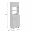 Pemberly Row Engineered Wood Microwave Pantry Cabinet in White