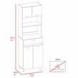 Pemberly Row Engineered Wood Microwave Pantry Cabinet in White