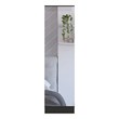 Pemberly Row 18.5 Inch XL Engineered Wood Shoe Rack with Mirror in Black