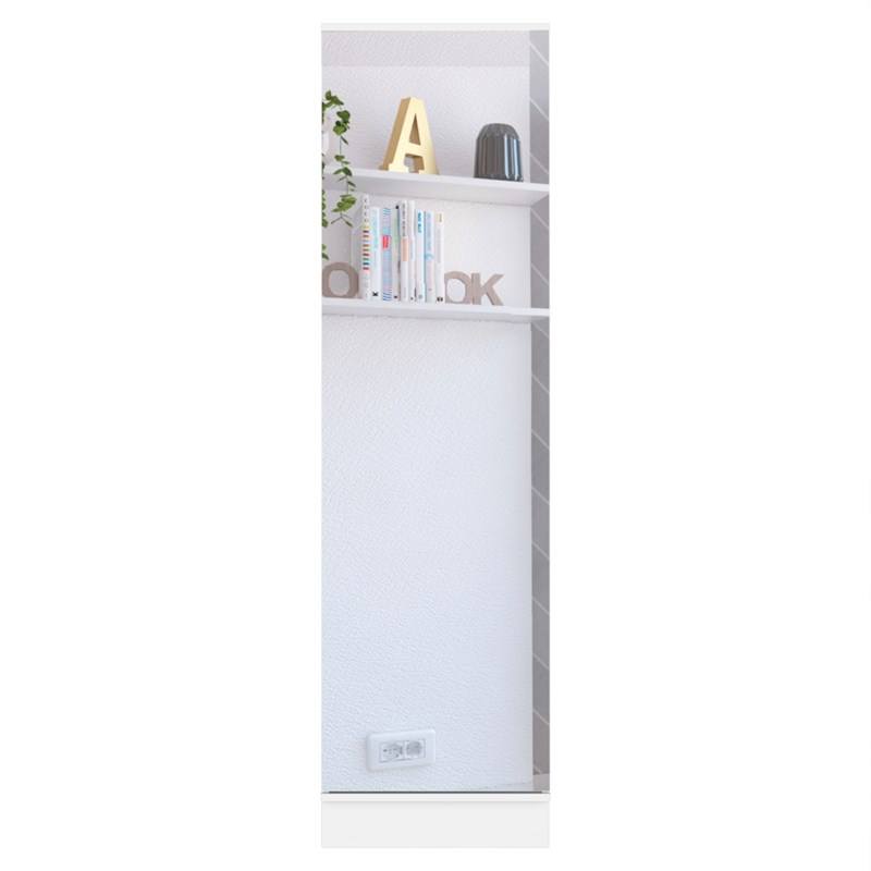 Pemberly Row 18.5 Inch XL Engineered Wood Shoe Rack with Mirror in White