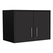 Pemberly Row 2 Door Modern Engineered Wood Storage Cabinet in Black