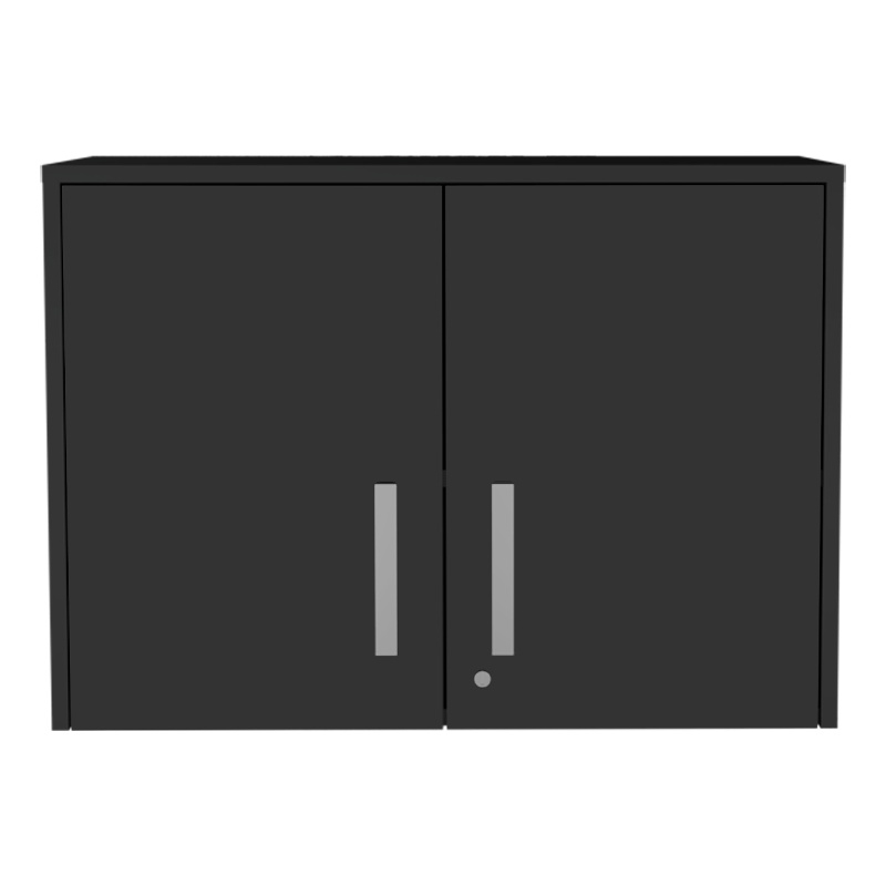 Pemberly Row 2 Door Modern Engineered Wood Storage Cabinet in Black