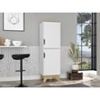 Pemberly Row 2 Door Modern Engineered Wood Single Pantry in White/Oak