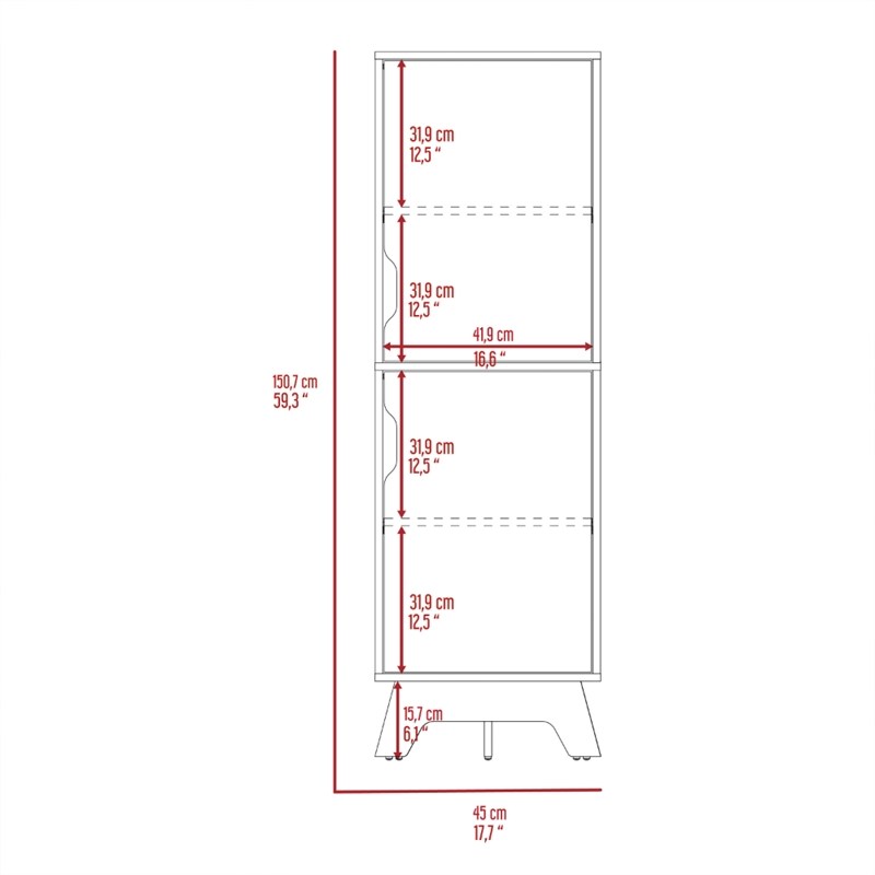 Pemberly Row 2 Door Modern Engineered Wood Single Pantry in White/Oak