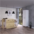 Pemberly Row 2 Piece Kitchen Set with Broom Closet Pantry in White/Oak
