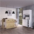 Pemberly Row 2 Piece Kitchen Set with Microwave Pantry in White/Oak
