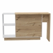 Pemberly Row 2 Piece Kitchen Set with Microwave Pantry in White/Oak