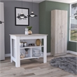 Pemberly Row 2 Piece Kitchen Set with Storage Cabinet in White/Gray