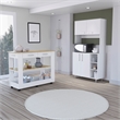 Pemberly Row 2 Piece Kitchen Set with Rolling Island in White/Oak