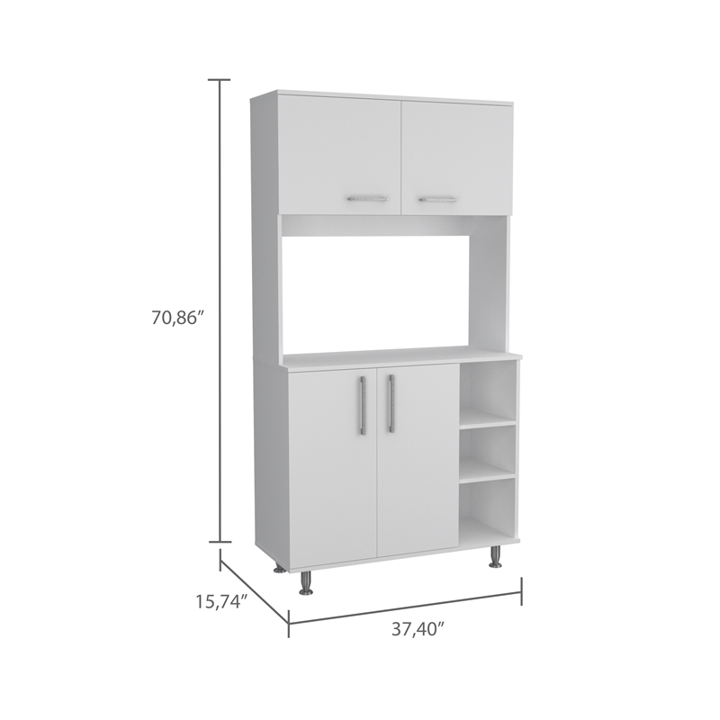 Pemberly Row 2 Piece Kitchen Set with Rolling Island in White/Oak