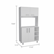 Pemberly Row 2 Piece Kitchen Set with Rolling Island in White/Oak
