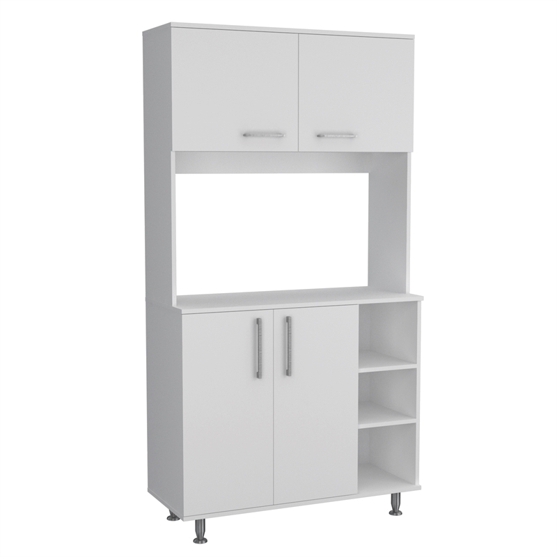 Pemberly Row 2 Piece Kitchen Set with Rolling Island in White/Oak
