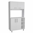 Pemberly Row 2 Piece Kitchen Set with Rolling Island in White/Oak