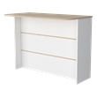 Pemberly Row Kitchen Island with 3 Tier Shelves in Multi-Color