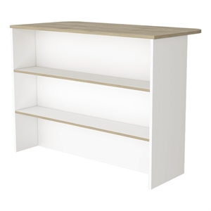 Pemberly Row Kitchen Island with 3 Tier Shelves in Multi-Color