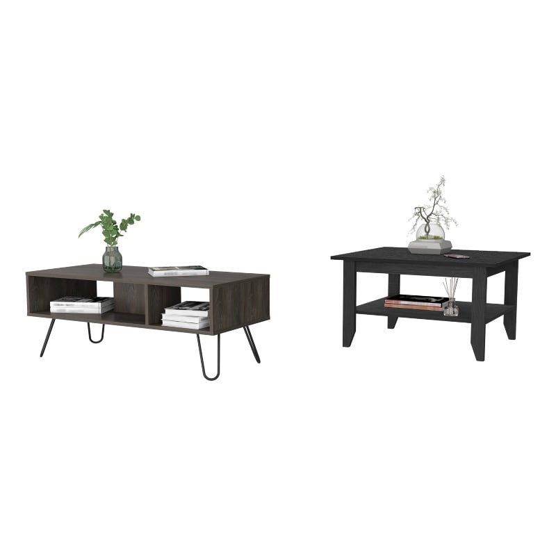 Pemberly Row 2 Piece Living Room Set with 2 Coffee Tables in Multi-Color