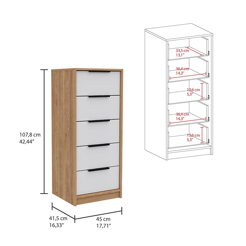 Pemberly Row 2 Piece Bedroom Set with Armoire and Dresser in Multi-Color