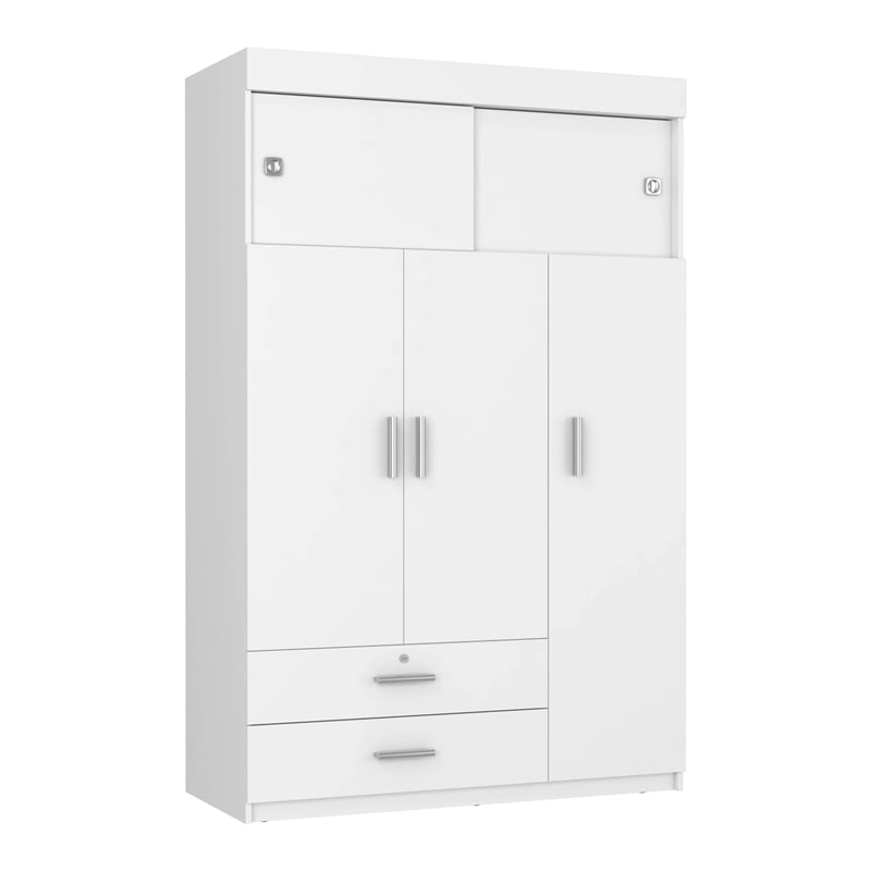 Pemberly Row 2 Piece Bedroom Set with Armoire and Dresser in Multi-Color