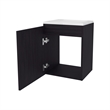 Pemberly Row Floating Bathroom Vanity with Integrated Sink in Wengue