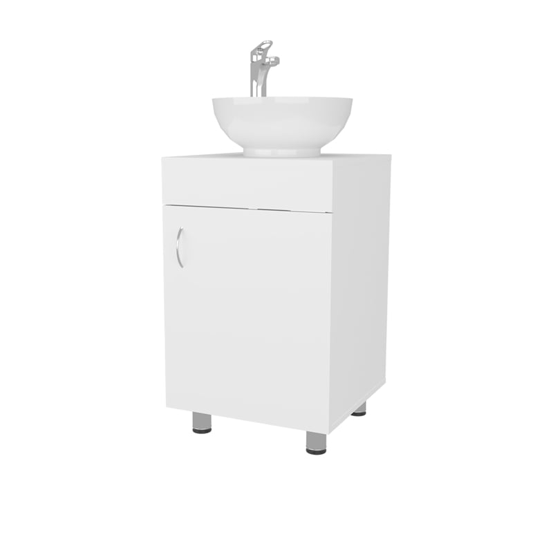 Pemberly Row Bathroom Vanity with Integrated Sink Engineered Wood in White