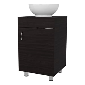 Pemberly Row Bathroom Vanity with Integrated Sink Engineered Wood in Wengue