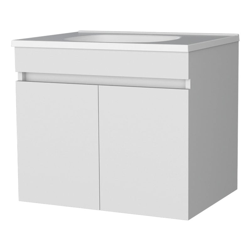 Pemberly Row Floating Vanity with 2 Doors Engineered Wood in White