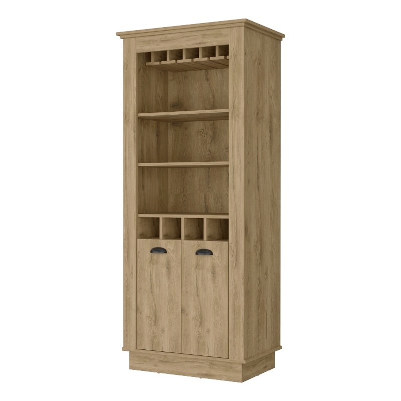 Pemberly Row Bar Cabinet with 2 Doors Engineered Wood in Beige