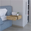 Pemberly Row Floating Nightstand with Drawer Engineered Wood in Beige