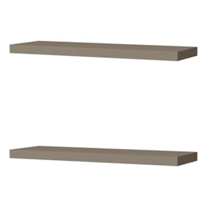 Pemberly Row Floating Wall Shelf Set of 2 Engineered Wood in Taupe