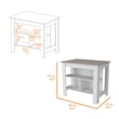 Pemberly Row Kitchen Island with Open Storage Engineered Wood in White