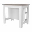 Pemberly Row Kitchen Island with Open Storage Engineered Wood in White