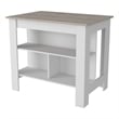 Pemberly Row Kitchen Island with Open Storage Engineered Wood in White
