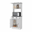 Pemberly Row Kitchen Pantry with Drawer and 2 Cabinets in White/Black