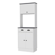 Pemberly Row Kitchen Pantry with Drawer and 2 Cabinets in White/Black