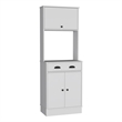Pemberly Row Kitchen Pantry with Drawer and 2 Cabinets in White