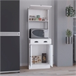 Pemberly Row Kitchen Pantry with Drawer and 2 Cabinets in White