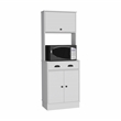 Pemberly Row Kitchen Pantry with Drawer and 2 Cabinets in White