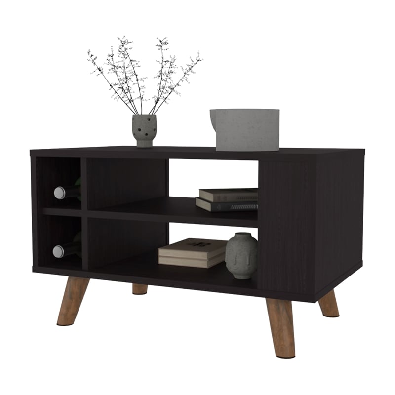 Pemberly Row Coffee Table with Open Storage Engineered Wood in Wengue